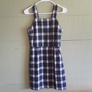 Plaid black/white/red jumper dress 2